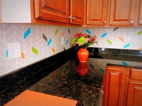 Colorful Painted Backsplash I Created This Colorful Painted