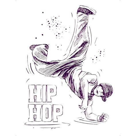 Hip Hop Dancing Drawings Modern Graphic Art Hip Hop Art