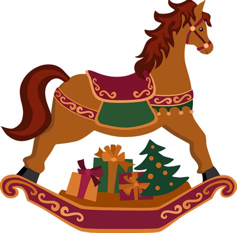 Cristmas Rocking Horse With Ts Clipart Free Download Transparent