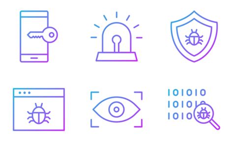 cyber security icon pack gradient 50 svg icons