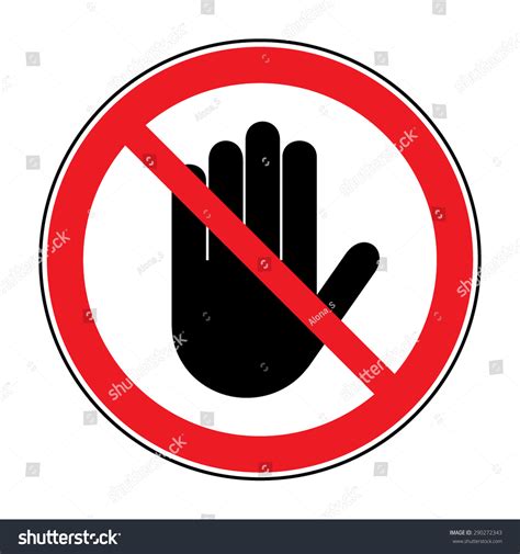 Stop Sign No Entry Black Hand Stock Vector 290272343