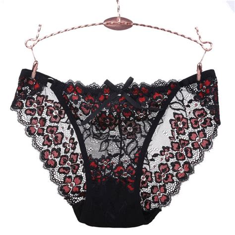 solacol lingerie for women sexy women embroidery lace panties sexy low waist briefs thong g