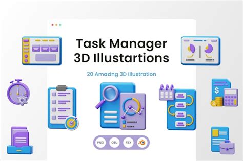 Task Manager 3d Icon Design Template Place