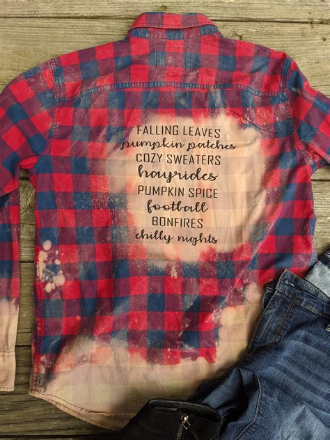 Bleached Flannel Fall Shirt Country Shirt Upcycled Shirt Etsy