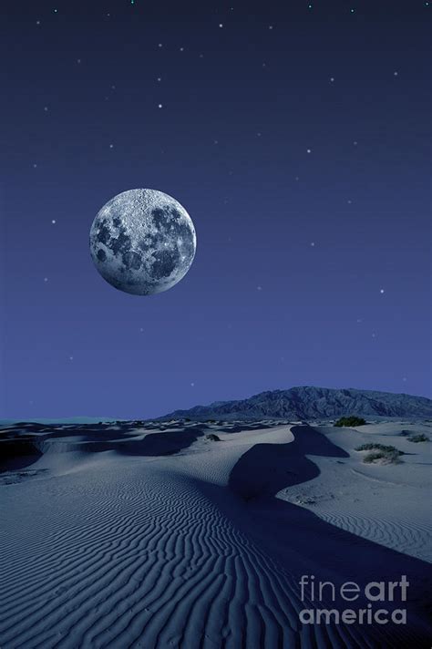 Starfield Night Nighttime Dark Sky Moon Sand Desert Photograph