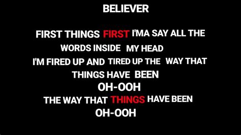 Believer Lyrics Imagine Dragons Motivational Song Lyrics Youtube