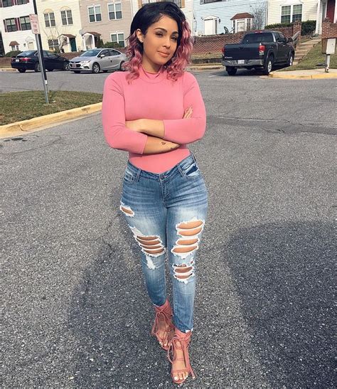 ebony women weirdo pink hair ripped jean jasmine denim jeans sexy jeans couture yellow