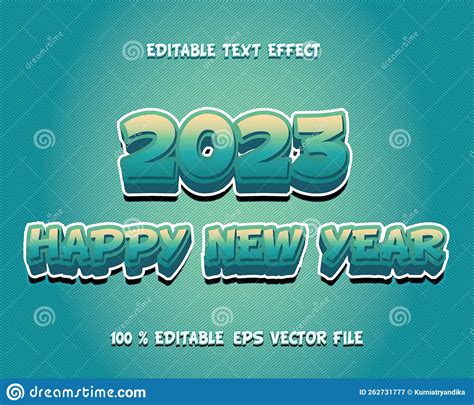 Happy New Year 2023 Text Effect Editable Vector Eps File Blue Green