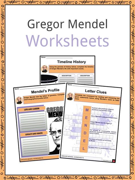 Gregor Mendel Facts Worksheets Life And Career For Kids