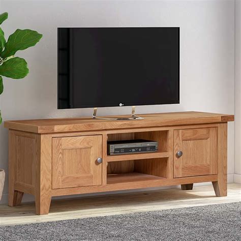 This Light Oak Long Tv Unit Is Part Of The Hardwick Oak Range Of Furniture