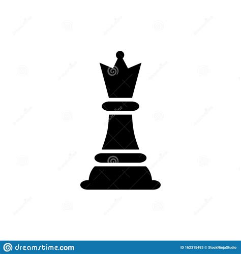 Chess Queen Icon In Flat Style Vector For Apps Ui Websites Black