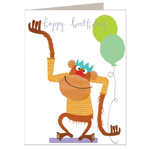 Happy Birthday Monkey Mini Card By Kali Stileman Publishing