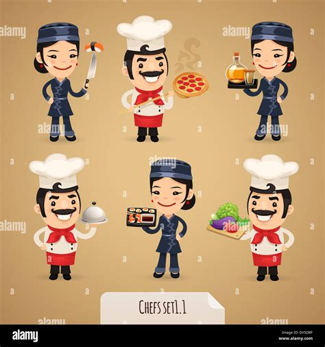 Chefs Cartoon Characters Set11 Stock Photo Alamy