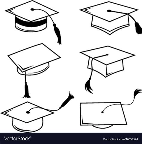 Congratulations Hat Graduation Line Icon Vector Image