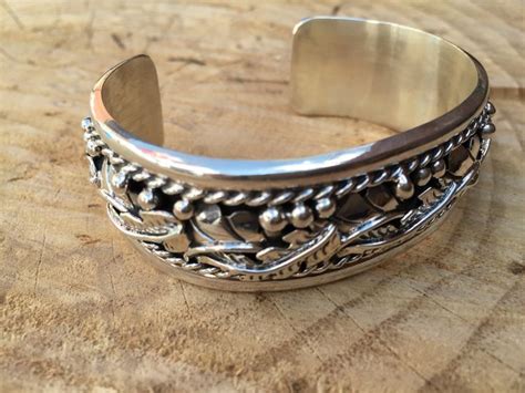Native American 925 Sterling Silver Mens Bracelet Handmade Etsy