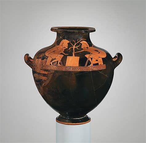 Hydria Late Archaic Ajax And Achilles Playing A Game Greek