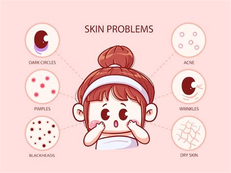 Premium Vector Cute Girl With Skin Problems Illustration