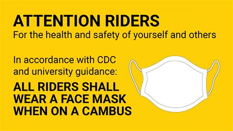 Covid 19 Riders Shall Wear Mask Signage