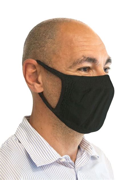 Fmi Washable Reusable Face Mask Covering Adult Black Antibacterial