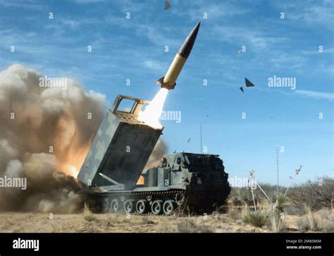 Atacms Army Tactical Missile Being Fired From An M270 Multiple Launch Rocket System Photo
