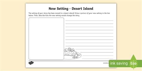 New Setting Desert Island Comprehension Worksheet Twinkl