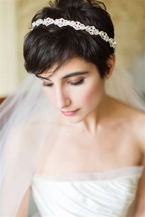 Wedding Ideas Wedding Hairstyles For Short Hair With Veil And Tiara