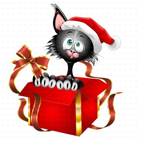Cat Cartoon On Christmas T By Bluedarkat Graphicriver