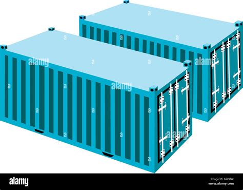 Two Light Blue Cargo Containers Freight Containers Or Shipping