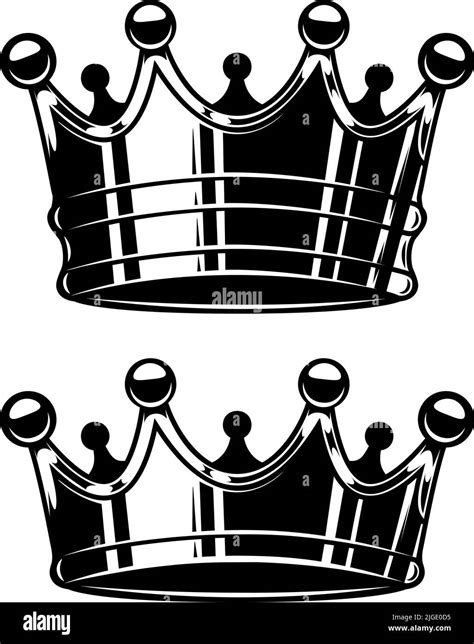 Illustration Of King Crown In Monochrome Style Design Element For Logo
