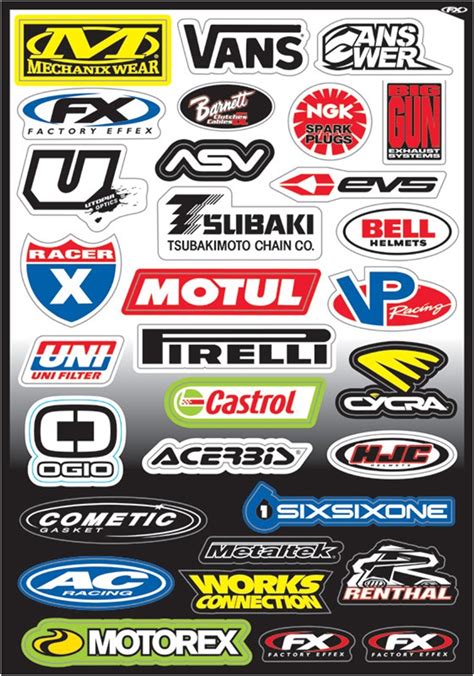 Fx Factory Effex New Mx Graphics Decal Dirt Bike Motocross Sponsor Sticker Sheet Ebay