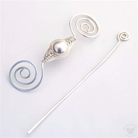 Pearl Shawl Pin Silver Noteworthy Classic Crafty Flutterby Creations