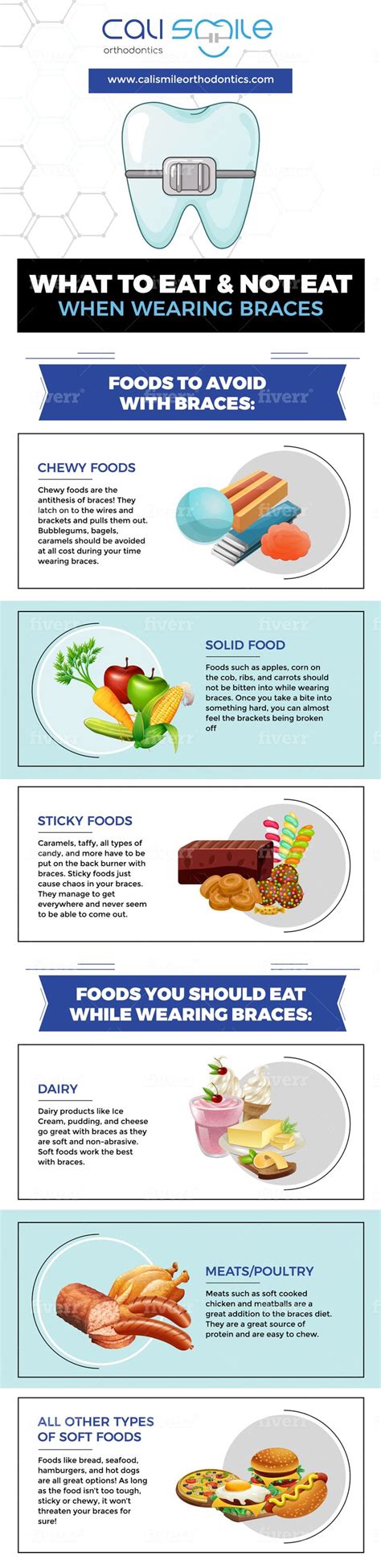 Foods To Eat Or Avoid When Wearing Braces Infographic Braces Food Braces Food To Avoid