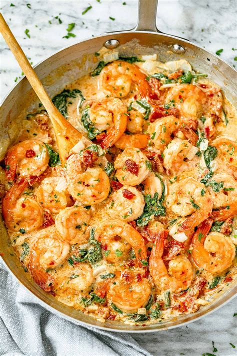 Creamy Garlic Shrimp With Spinach 10 Minute Shrimp Recipes For