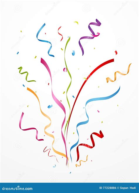 Colorful Celebration Confetti And Ribbon Stock Vector Illustration Of