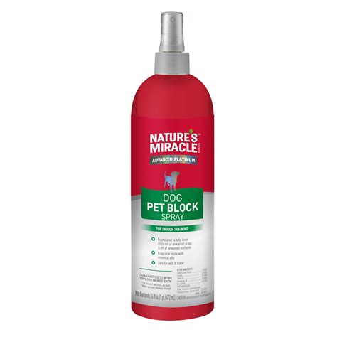 Natures Miracle Advanced Platinum Dog Pet Block Repellent Spray 16 Fl