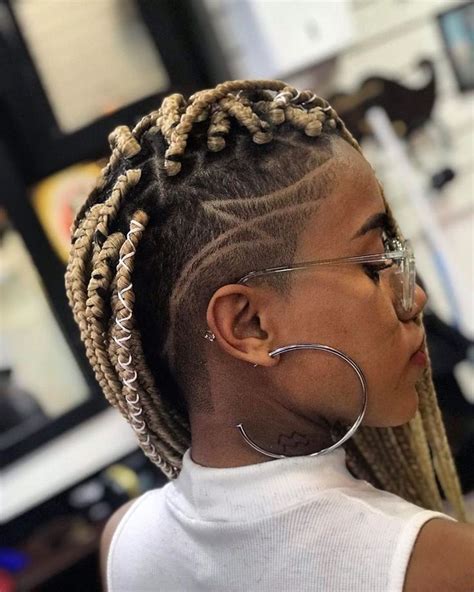 These waves are easy to have and time saving. Box Braids with Shaved Sides: 21 Stylish Ways to Rock the ...