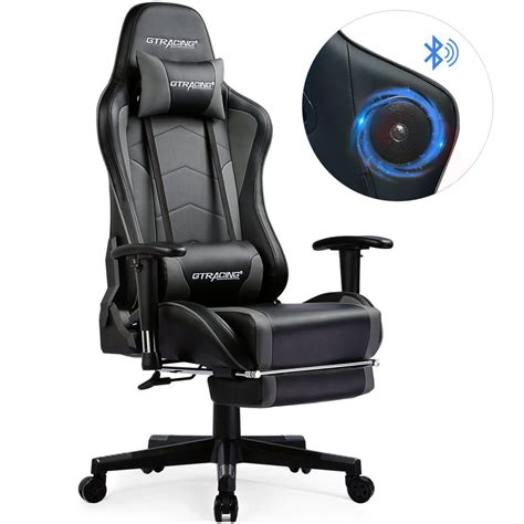 Gtracing Gaming Chair With Speakers Bluetooth And Footrest In Home