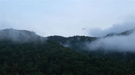 Mountain Landscapes In The Fog In Blue Ridge Parkway Image Free Stock