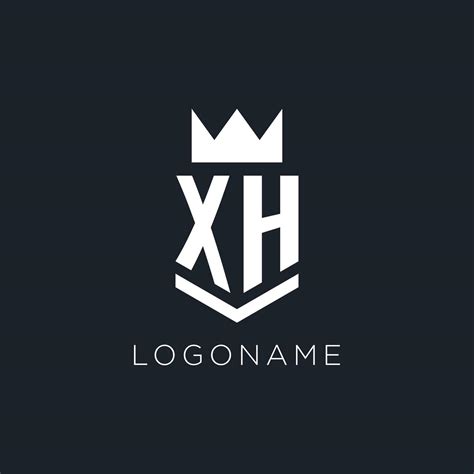 Xh Logo With Shield And Crown Initial Monogram Logo Design 23565234