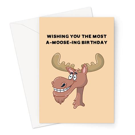 Wishing You The Most A Moose Ing Birthday Greeting Card Funny Moose