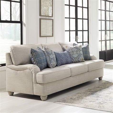 Signature Design By Ashley 2740338 Traemore Linen Sofa With 5 Throw