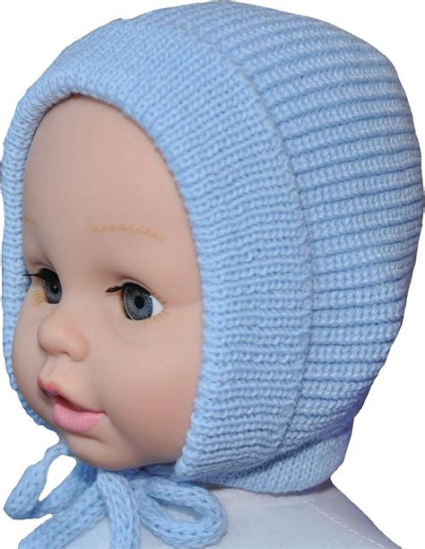 Baby Boy Knitted Bonnet Size 0 3 M Color Blue Infant