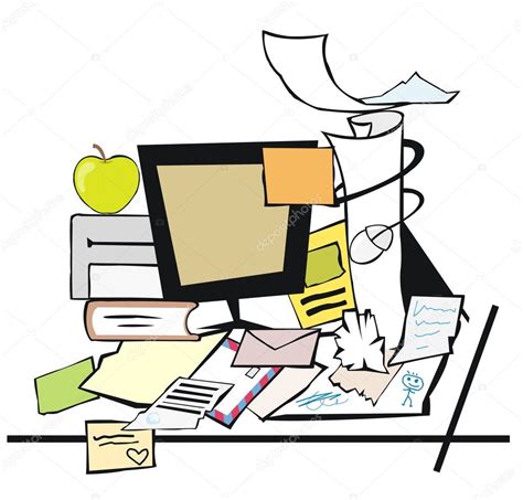 Messy Desk Cartoon