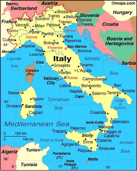 Map Of Italy In English Map Of Interstate