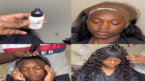 frontal wig install using grippdripp lace adhesive product review youtube