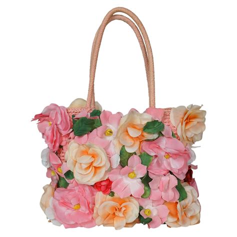 Spring Easter Flower Basket Handbag Purse By Jeanne Lottie Canadian