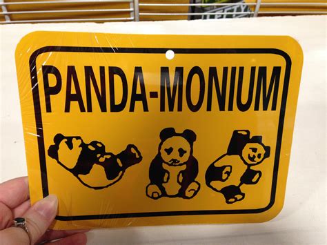 Panda Monium Funny Panda Bear Sign 6x8 Inch Aluminum Metal Etsy
