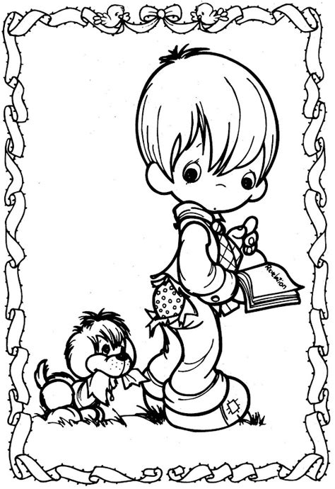 Coloring pages for precious moments are available below. 為孩子們的著色頁: Dog bite a kid - precious moments coloring pages