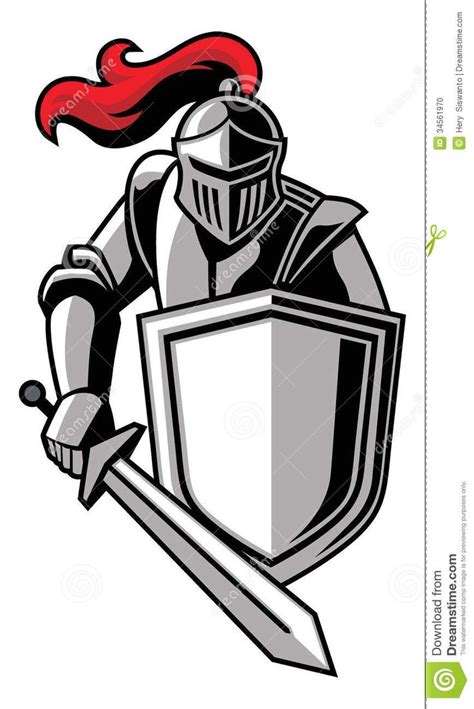 Knight With Shield Stock Illustration Illustration Of Mascot