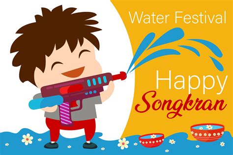 happy songkran festival illustration by design up on creativemarket songkran thailand thailand